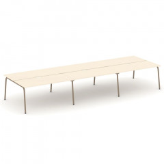 Estetica Рабочая станция на 6 мест ES.D.RS-6.4-VK Сатин/Латте металл 4740*1500*750