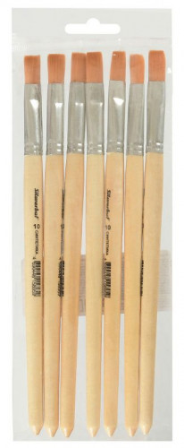 Кисть Silwerhof 981152 худож. синтетика плоск. №10 дерев.лакир.ручка