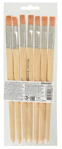 Кисть Silwerhof 981152 худож. синтетика плоск. №10 дерев.лакир.ручка