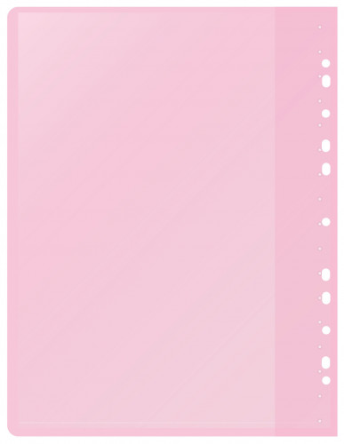 Папка-скоросшиватель Silwerhof A4 прозрач.верх.лист 10 вкладышей боков.перф. полипропилен розовый