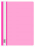 Папка-скоросшиватель Бюрократ Double Neon -PSLDNE/PINK A4 прозрач.верх.лист пластик розовый 0.14/0.18