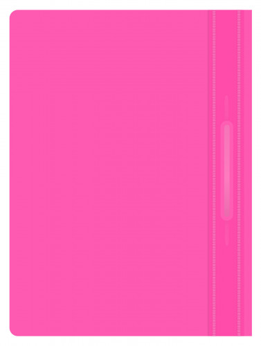Папка-скоросшиватель Бюрократ Double Neon -PSLDNE/PINK A4 прозрач.верх.лист пластик розовый 0.14/0.18