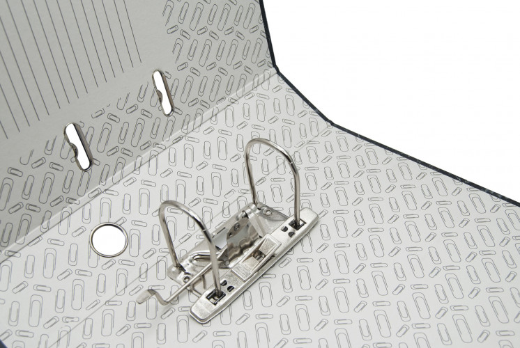 Папка-регистратор Buro МP75-237BК/SBURO A4 75мм картон/бумага черный мет.окант. сборная