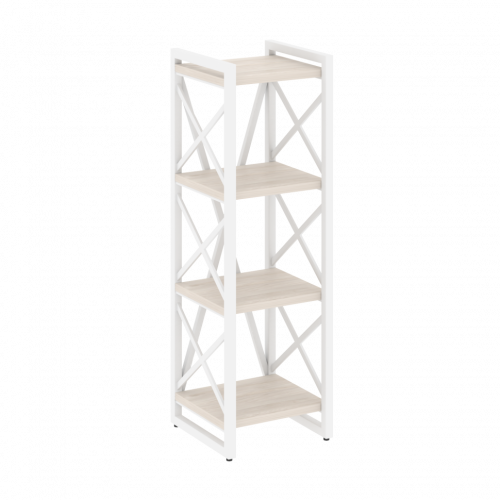 Loft Стеллаж на регулируемых опорах-4 полки VR.L-MST.O-4.4 Денвер светлый/Белый металл 400*400*1280