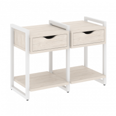 Loft Тумба на регулируемых опорах наборная. Вариант №1 VR.L-TN-1.O Денвер светлый/Белый металл 970*460*719