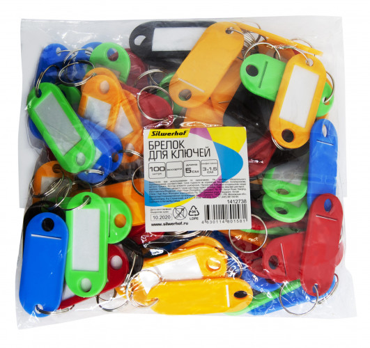 Бирка для ключей Silwerhof 1412738 инфо-окно ассорти (упак.:100шт) пластиковый пакет