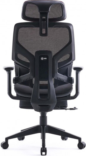 Кресло Cactus CS-CHR-MC01-RDBK красный сет./эко.кожа с подголов. крестов. пластик подст.для ног