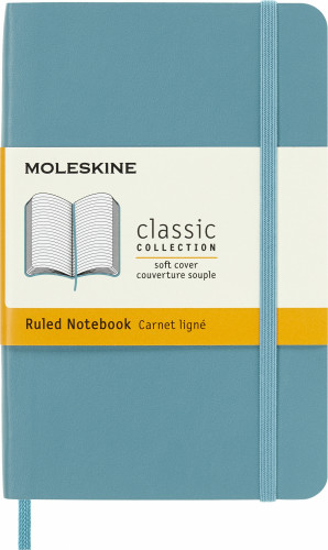 Блокнот Moleskine CLASSIC SOFT QP611B35 Pocket 90x140мм 192стр. линейка мягкая обложка голубой