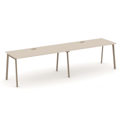 Estetica Рабочая станция на 2 места ES.RS-2.4-LP Капучино/Латте металл 3160*730*750