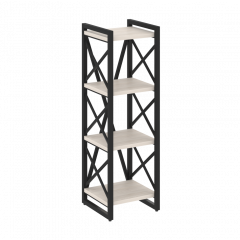 Loft Стеллаж на регулируемых опорах-4 полки VR.L-MST.O-4.4 Денвер светлый/Чёрный металл 400*400*1280