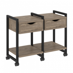 Loft Тумба на колесных опорах наборная. Вариант №1 VR.L-TN-1.K Тиквуд тёмный/Чёрный металл 970*460*767