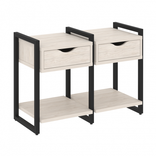 Loft Тумба на регулируемых опорах наборная. Вариант №1 VR.L-TN-1.O Денвер светлый/Чёрный металл 970*460*719