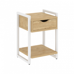 Loft Тумба на регулируемых опорах с ящиком и полкой VR.L-T1.O Тиквуд светлый/Белый металл 500*460*719