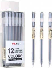 Ручка гелев. Deli A119-BK прозрачный черн. черн. линия 0.5мм