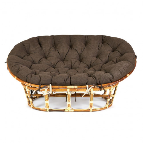 Кресло "MAMASAN ECO SKIN" / с подушкой /, Natural (натуральный), ткань Коричневый, 3М7-147