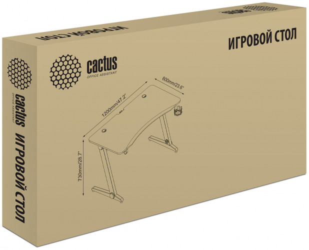 Стол игровой Cactus CS-GTZ-BKRD-CARBON столешница МДФ карбон каркас черный