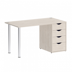 Home Office Стол письменный VR.SP-3-138.4 Денвер светлый/Хром опоры 1380*720*750