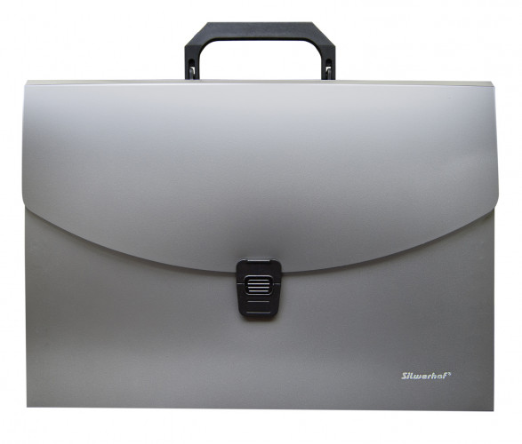 Портфель Silwerhof Perlen 322716-01 6 отдел. A4 пластик серебристый металлик