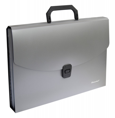 Портфель Silwerhof Perlen 322716-01 6 отдел. A4 пластик серебристый металлик