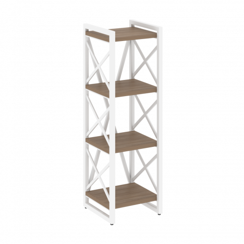 Loft Стеллаж на регулируемых опорах-4 полки VR.L-MST.O-4.4 Дуб аризона/Белый металл 400*400*1280