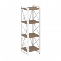 Loft Стеллаж на регулируемых опорах-4 полки VR.L-MST.O-4.4 Дуб аризона/Белый металл 400*400*1280