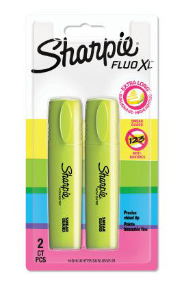 Набор текстовыделителей Paper Mate Fluo XL 1825660 Sharpie желтый блистер (2шт.)