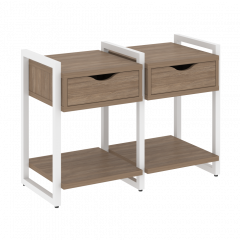 Loft Тумба на регулируемых опорах наборная. Вариант №1 VR.L-TN-1.O Дуб аризона/Белый металл 970*460*719