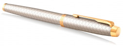 Ручка роллер Parker IM Premium T323 (CW1931686) Grey GT F черн. черн. подар.кор.