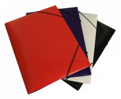 Папка на резинке Бюрократ DeLuxe DL510RED A4 пластик кор.30мм 0.7мм красный