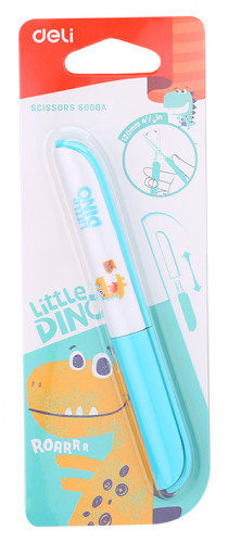 Ножницы Deli E6000A Little dino детские 135мм сталь ассорти блистер