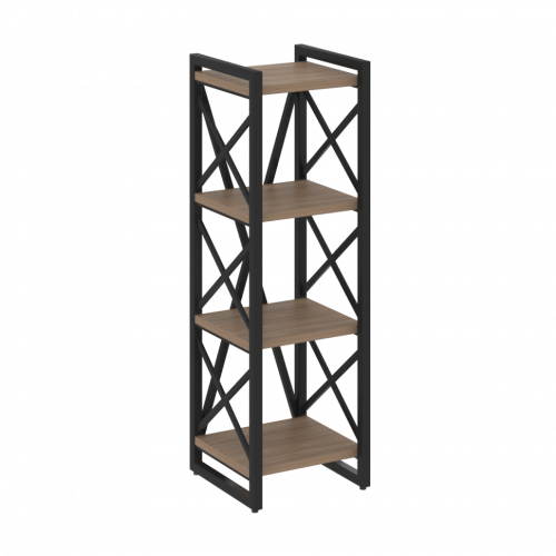 Loft Стеллаж на регулируемых опорах-4 полки VR.L-MST.O-4.4 Дуб аризона/Чёрный металл 400*400*1280