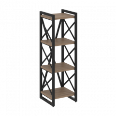 Loft Стеллаж на регулируемых опорах-4 полки VR.L-MST.O-4.4 Дуб аризона/Чёрный металл 400*400*1280