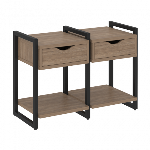 Loft Тумба на регулируемых опорах наборная. Вариант №1 VR.L-TN-1.O Дуб аризона/Чёрный металл 970*460*719