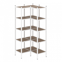 Loft Угловой внутренний стеллаж наборный VR.L-32 Дуб аризона/Белый металл 862*862*1869