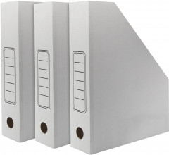 Лоток вертикальный Silwerhof микрогофрокартон корешок 75мм A4 белый (упак.:3шт)