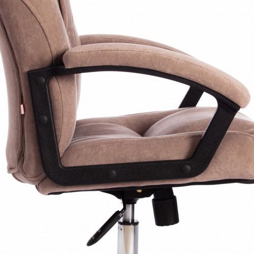 Кресло BERGAMO (хром), велюр Clermon, бежевый, 40