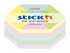 Блок самоклеящийся бумажный Stick`n 21826 61x70мм 250лист. пастель ассорти &quot;гексагон&quot;