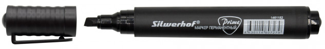 Маркер перманентный Silwerhof Prime скошенный пиш. наконечник 2-5мм черный картон
