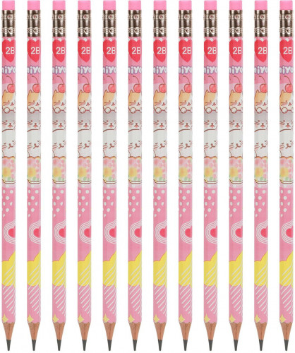 Карандаш ч/г Deli MiYou EC012-2B 2B шестигран. карт.кор. (12шт)
