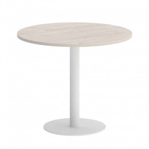 Home Office Стол круглый VR.SP-5-90.1 Денвер светлый/Белый металл 900*900*753