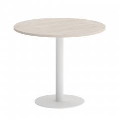 Home Office Стол круглый VR.SP-5-90.1 Денвер светлый/Белый металл 900*900*753