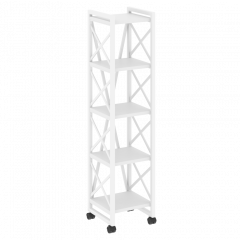 Loft Стеллаж на колесных опорах-5 полок VR.L-MST.K-5.4 Белый бриллиант/Белый металл 400*400*1704