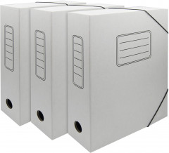 Папка архивная на резинке Silwerhof микрогофрокартон корешок 75мм белый (упак.:3шт)