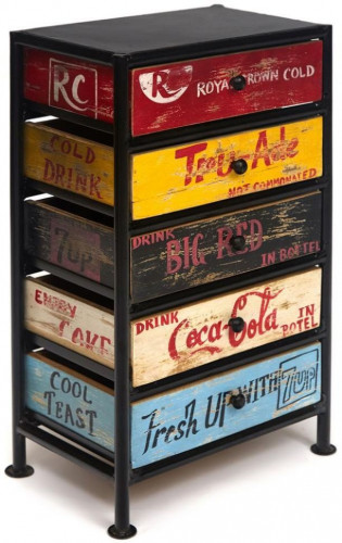 Комод Secret de Maison 7-UP (mod. О-258), дерево манго/металл, 51х38х92см, черный pin up