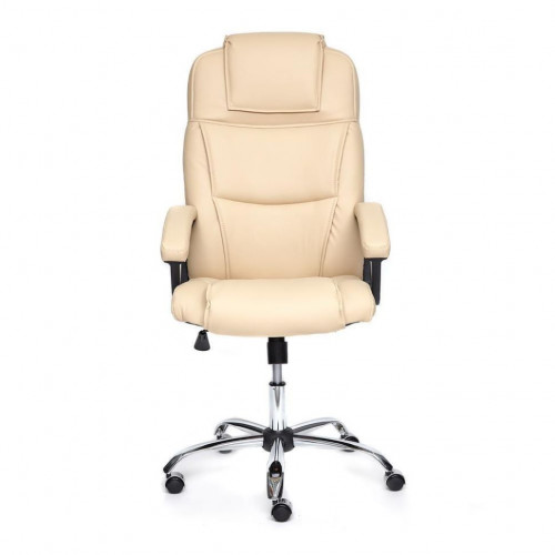 Кресло BERGAMO (хром), кож/зам, бежевый, 36-34