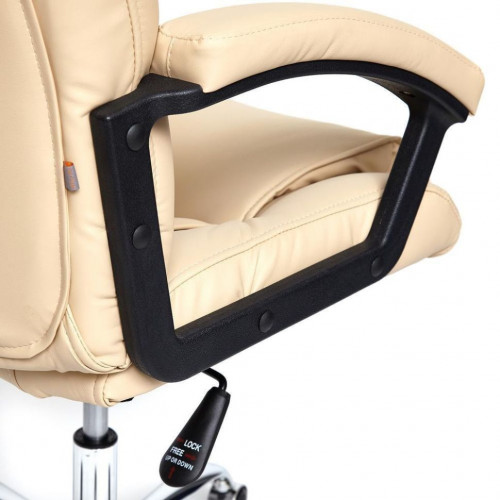 Кресло BERGAMO (хром), кож/зам, бежевый, 36-34