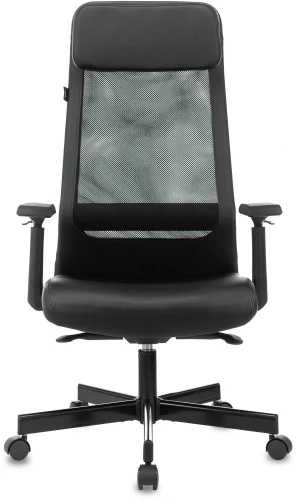 Кресло руководителя Бюрократ T-995 черный TW-01 эко.кожа/сетка с подголов. крестов. металл черный