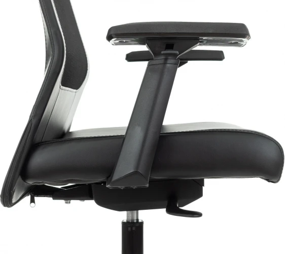 Кресло руководителя Бюрократ T-995 черный TW-01 эко.кожа/сетка с подголов. крестов. металл черный