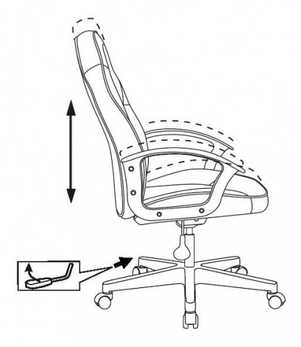Кресло игровое Zombie 11LT черный/красный эко.кожа/ткань крестов. пластик