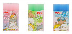 Ластик Deli MiYou EH303 прямоугольный 40x22x12мм ассорти индивидуальная картонная упаковка